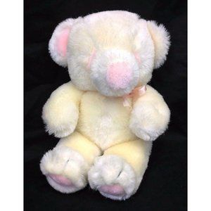 Just Friends White Pink Teddy Bear 12" Plush Stuff